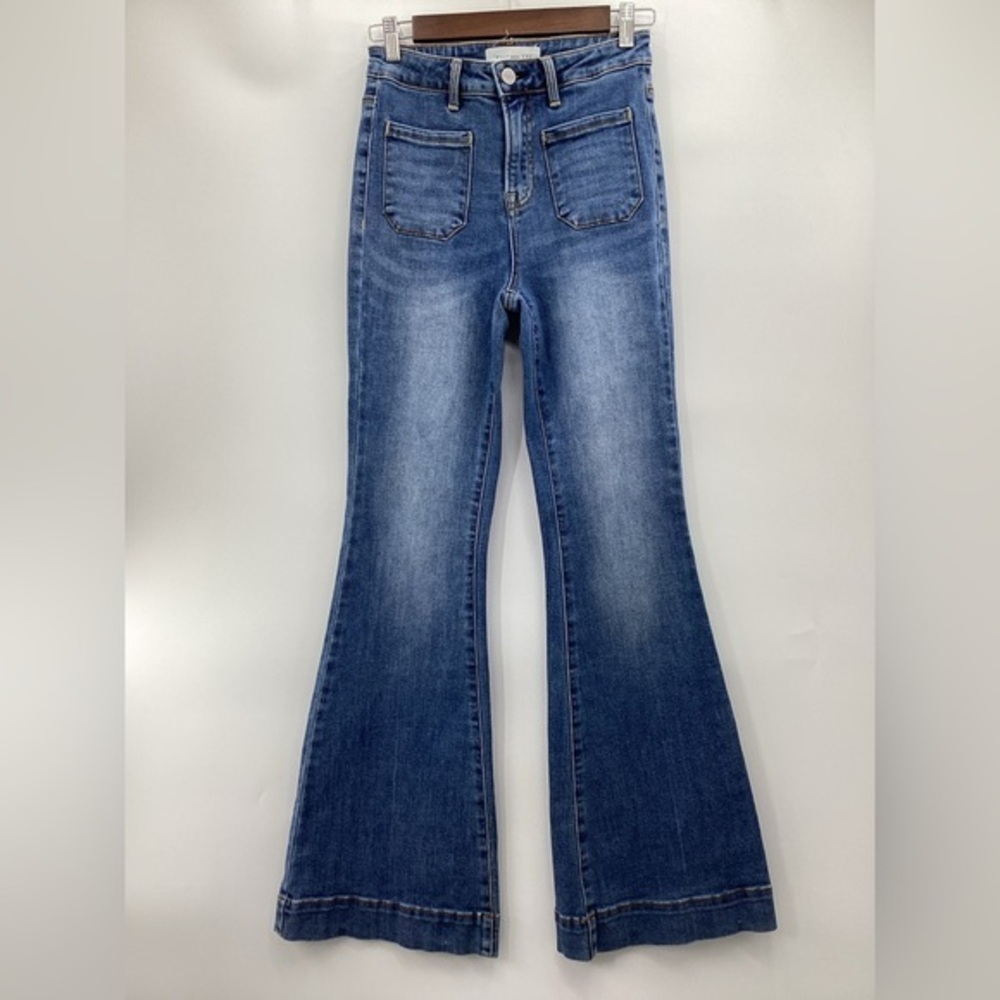 Risen Patch Pocket Flare Women's Jeans - Picture 1 of 11